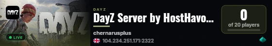 DayZ Server by HostHavoc.com live status badge