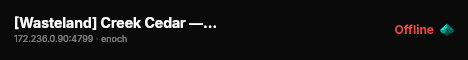 [Wasteland] Creek Cedar — Guns++ — X10 Loot — Survival live status badge