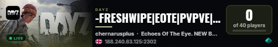 -FRESHWIPE|EOTE|PVPVE|DINOS|DNA|BUNKERS|LB|HACKEDCRATES live status badge