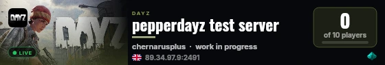 pepperdayz test server live status badge