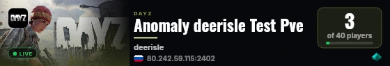 Anomaly deerisle Test Pve live status badge