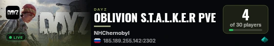 OBLIVION S.T.A.L.K.E.R PVE live status badge