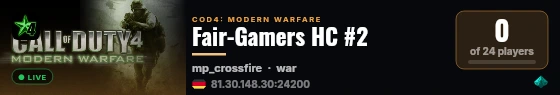 Fair-Gamers HC #2 live status badge
