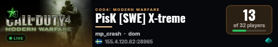 PisK [SWE] X-treme live status badge