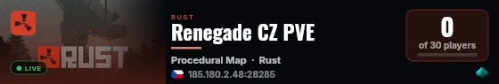 Renegade CZ PVE live status badge