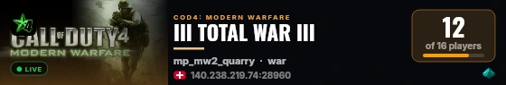 III TOTAL WAR III live status badge