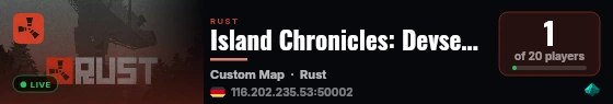 Island Chronicles: Devserver live status badge