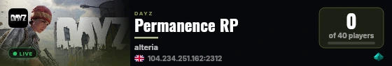 Permanence RP live status badge