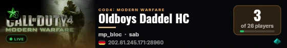Oldboys Daddel HC live status badge