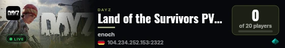 Land of the Survivors PVP/PVE AI live status badge