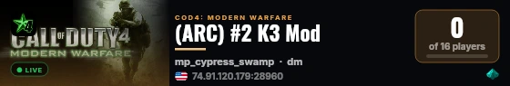 (ARC) #2 K3 Mod live status badge