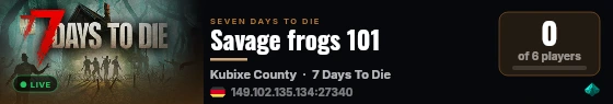 Savage frogs 101 live status badge