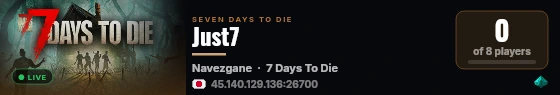 Just7 live status badge