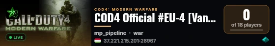 COD4 Official #EU-4 [Vanilla Oldschool] live status badge