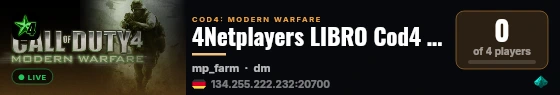 4Netplayers LIBRO Cod4 Server live status badge