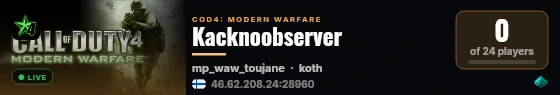 Kacknoobserver live status badge