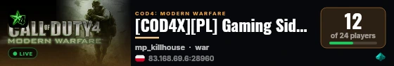 [COD4X][PL] Gaming Side Server live status badge