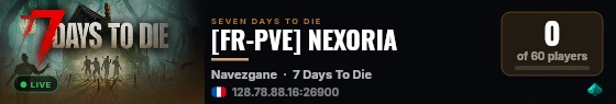 [FR-PVE] NEXORIA live status badge