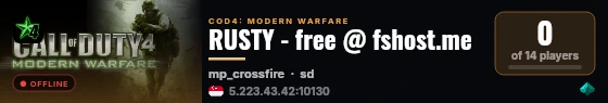 RUSTY - free @ fshost.me live status badge
