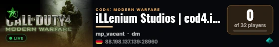 iLLenium Studios | cod4.illenium.net live status badge