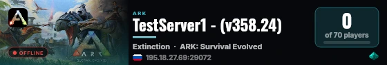 TestServer1 - (v358.24) live status badge