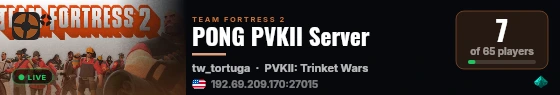 PONG PVKII Server live status badge