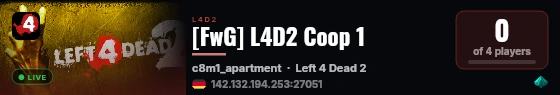 [FwG] L4D2 Coop 1 live status badge