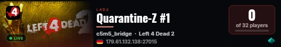 Quarantine-Z #1 live status badge