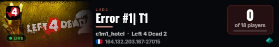 Error #1| T1 live status badge