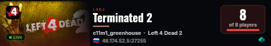 Terminated 2 live status badge