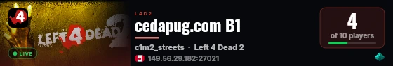 cedapug.com B1 live status badge