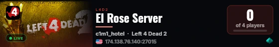 El Rose Server live status badge