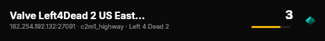 Valve Left4Dead 2 US East Server (srcds1001-iad1.121.77) live status badge