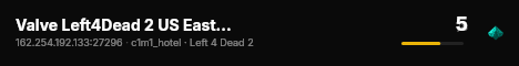 Valve Left4Dead 2 US East Server (srcds1002-iad1.121.282) live status badge