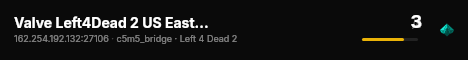 Valve Left4Dead 2 US East Server (srcds1001-iad1.121.92) live status badge