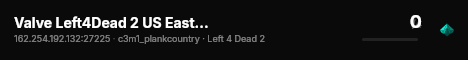 Valve Left4Dead 2 US East Server (srcds1001-iad1.121.211) live status badge