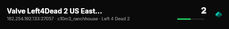 Valve Left4Dead 2 US East Server (srcds1002-iad1.121.43) live status badge