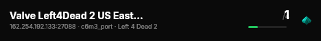 Valve Left4Dead 2 US East Server (srcds1002-iad1.121.74) live status badge