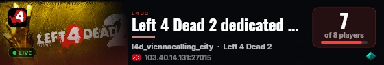 Left 4 Dead 2 dedicated server live status badge