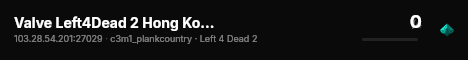 Valve Left4Dead 2 Hong Kong Server (srcds1032-hkg1.141.15) live status badge