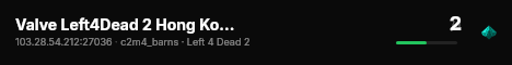 Valve Left4Dead 2 Hong Kong Server (srcds1030-hkg1.141.22) live status badge