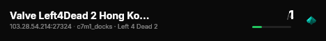 Valve Left4Dead 2 Hong Kong Server (srcds1028-hkg1.141.310) live status badge