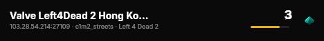 Valve Left4Dead 2 Hong Kong Server (srcds1028-hkg1.141.95) live status badge