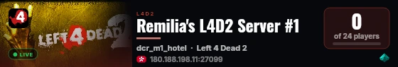 Remilia's L4D2 Server #1 live status badge