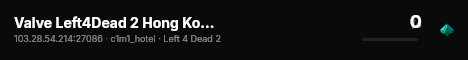 Valve Left4Dead 2 Hong Kong Server (srcds1028-hkg1.141.72) live status badge