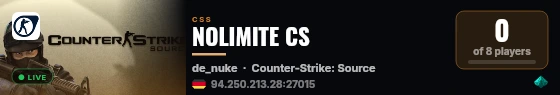 NOLIMITE CS live status badge