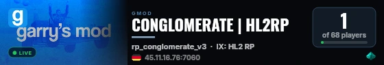 CONGLOMERATE | HL2RP live status badge