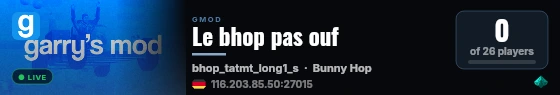 Le bhop pas ouf live status badge