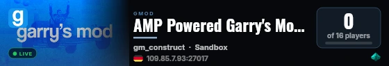 AMP Powered Garry's Mod Server live status badge