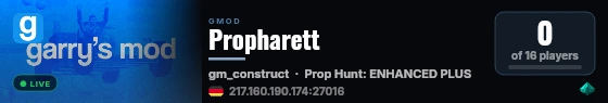 Propharett live status badge